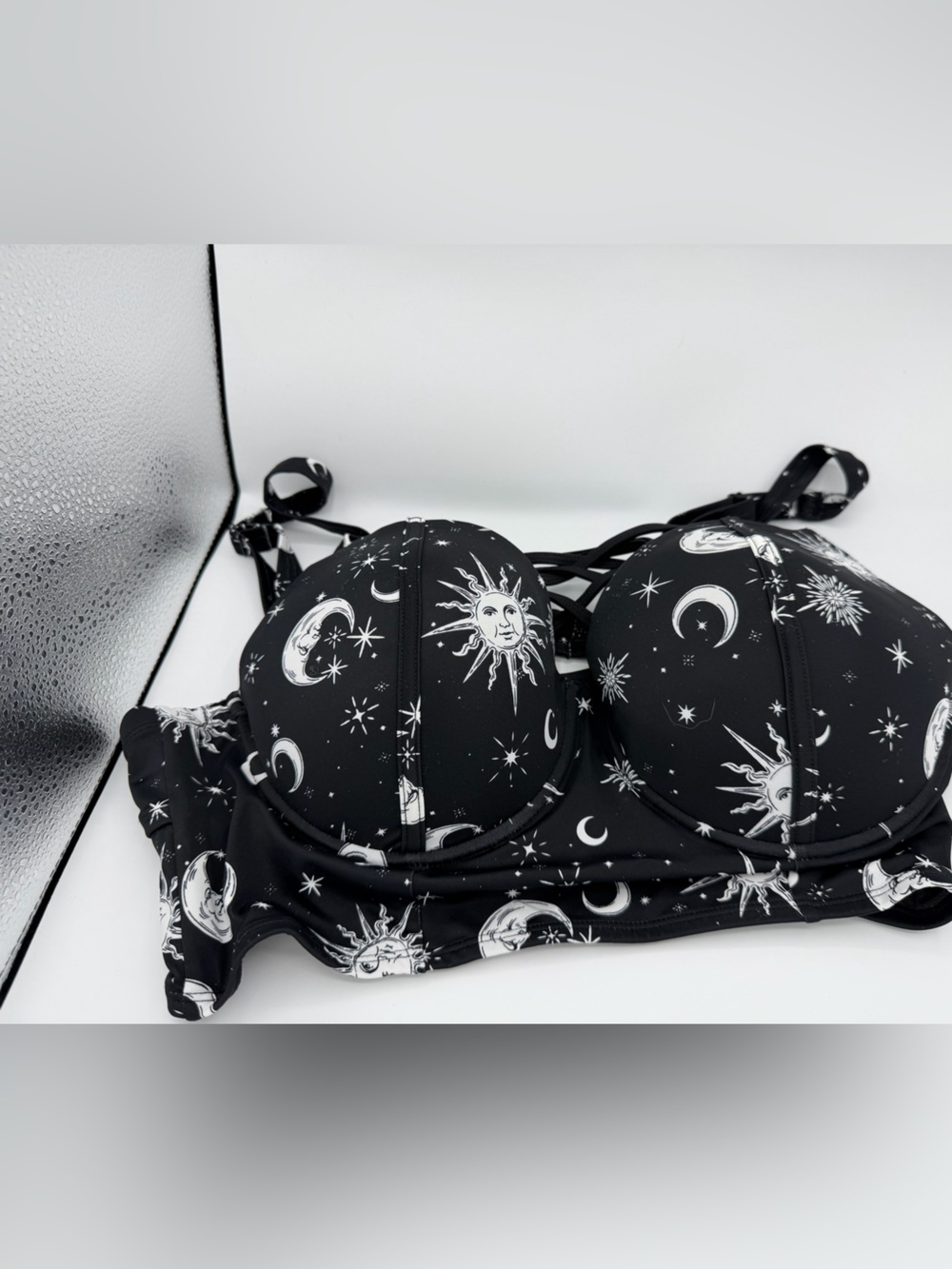 Torrid Black Moon & Sun Print Swimsuit celestial longline XL